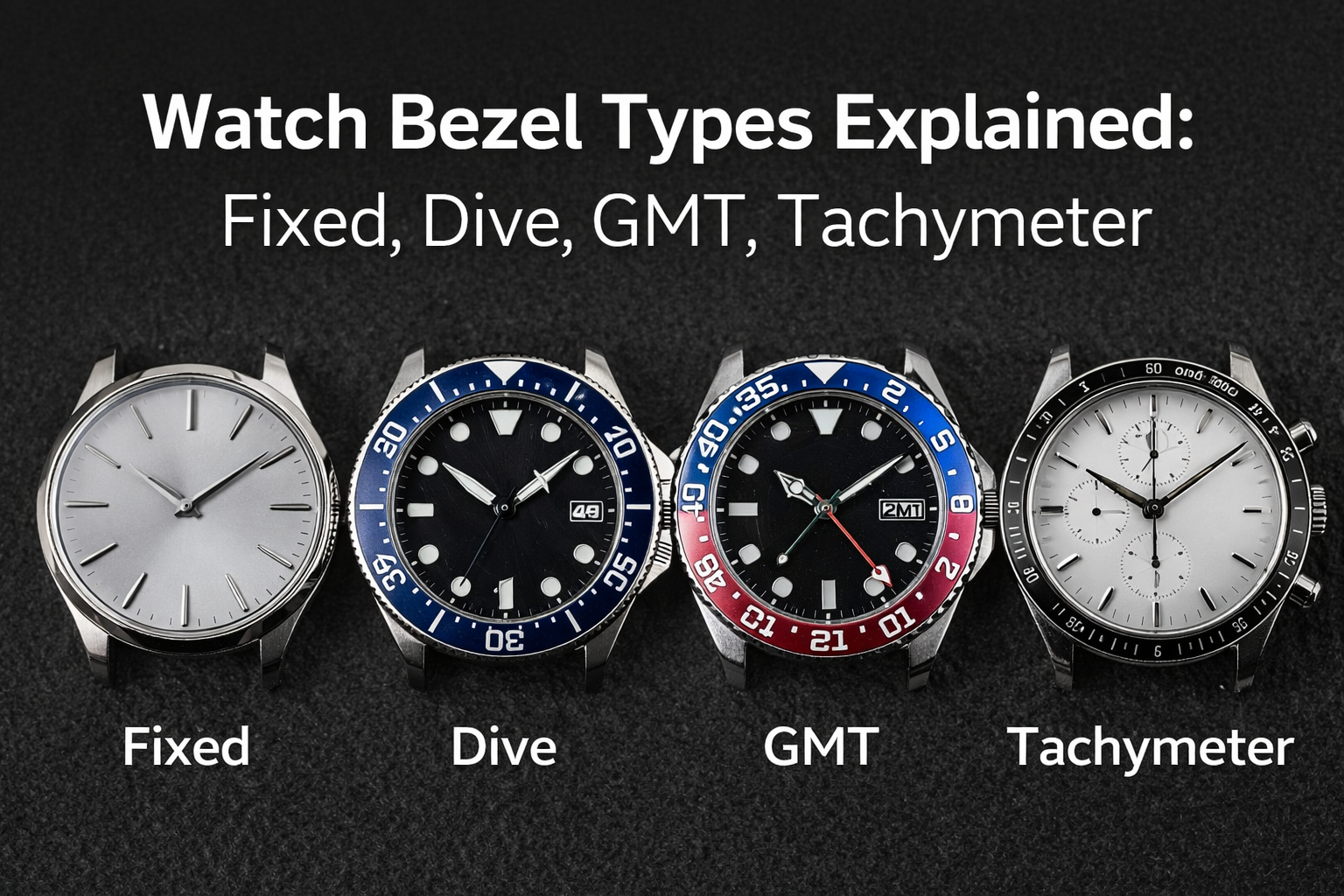 Watch Bezel Types Explained: Fixed, Rotating, Dive, GMT, and Tachymeter