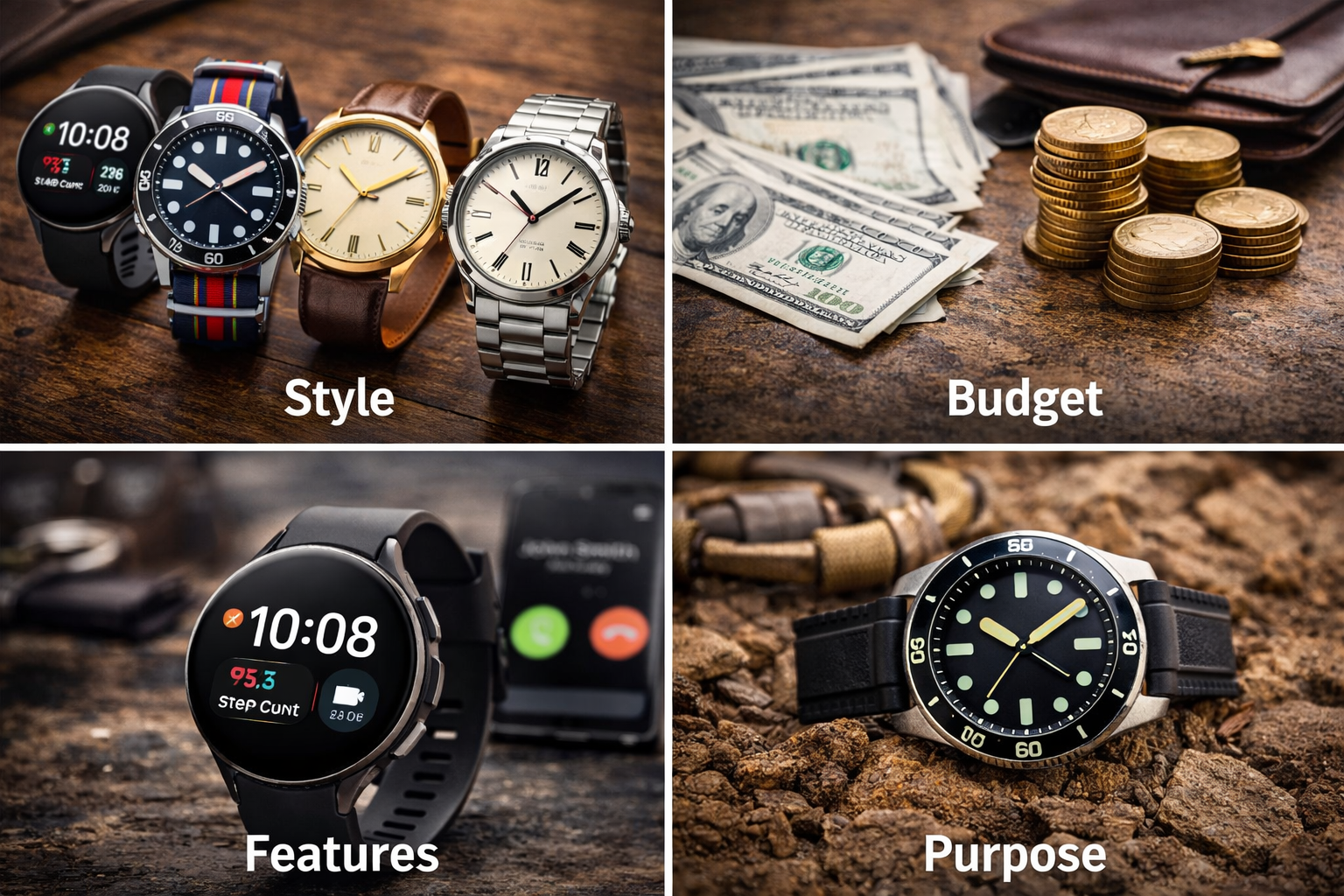 Watch buying guide based on style, budget, features, and purpose