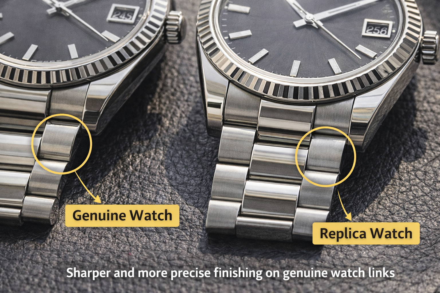 Luxury-style watch on wrist in natural daylight showing dial depth, proportions, and overall wrist presence