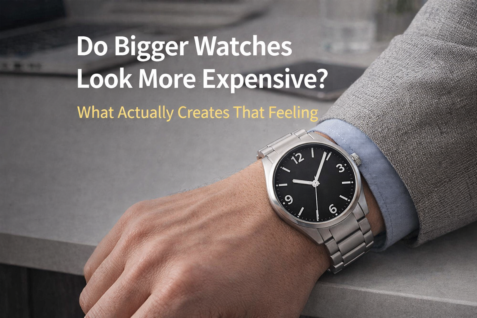 Large wristwatch with strong wrist presence illustrating whether bigger watches look more expensive in real life