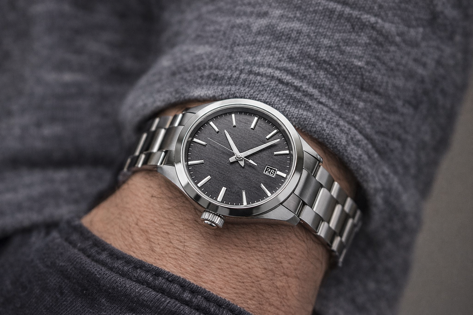 Versatile everyday watch styled with casual smart casual clothing for daily wear