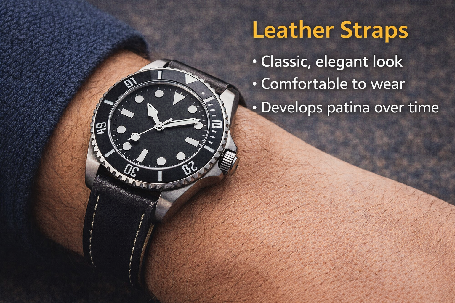 Guide to choosing the best watch strap material based on lifestyle, comfort, and wardrobe