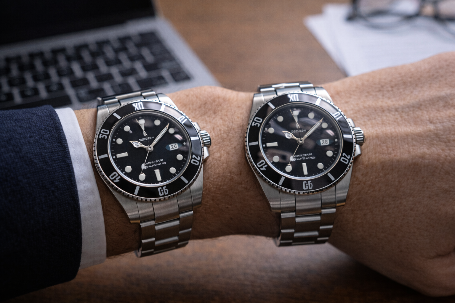 Watch dial calmness comparison under office lighting and indoor conditions
