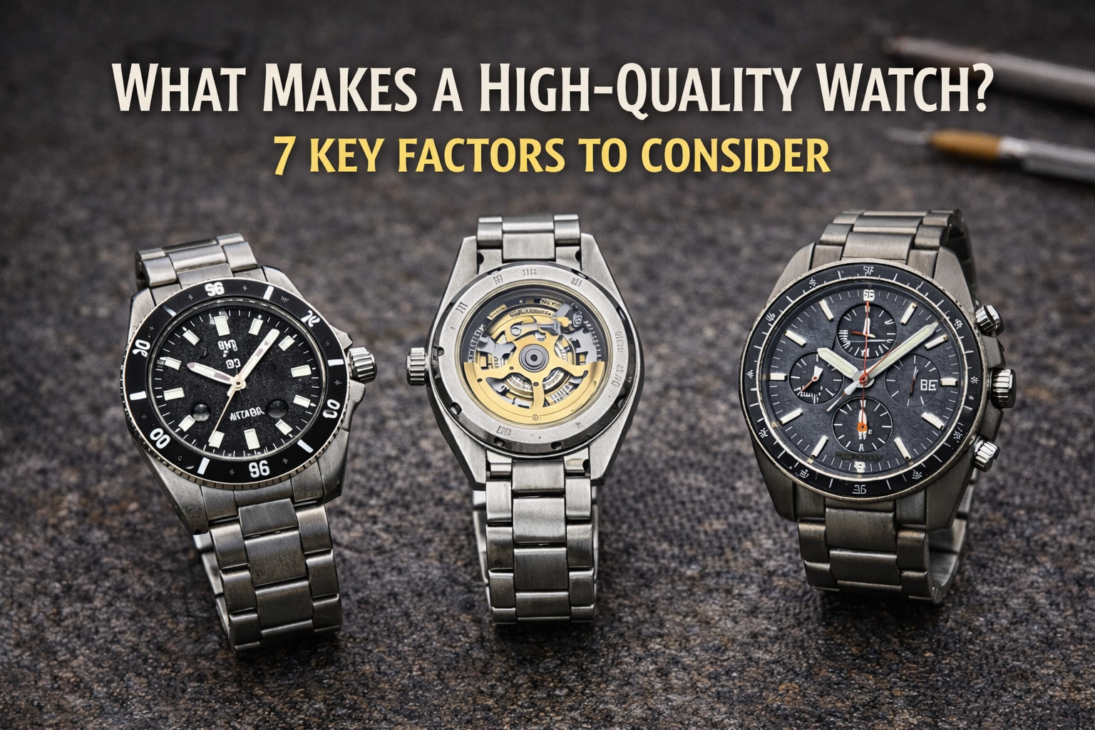 What makes a high-quality watch &ndash; comparison of well-built stainless steel watches with mechanical movement and durable case materials