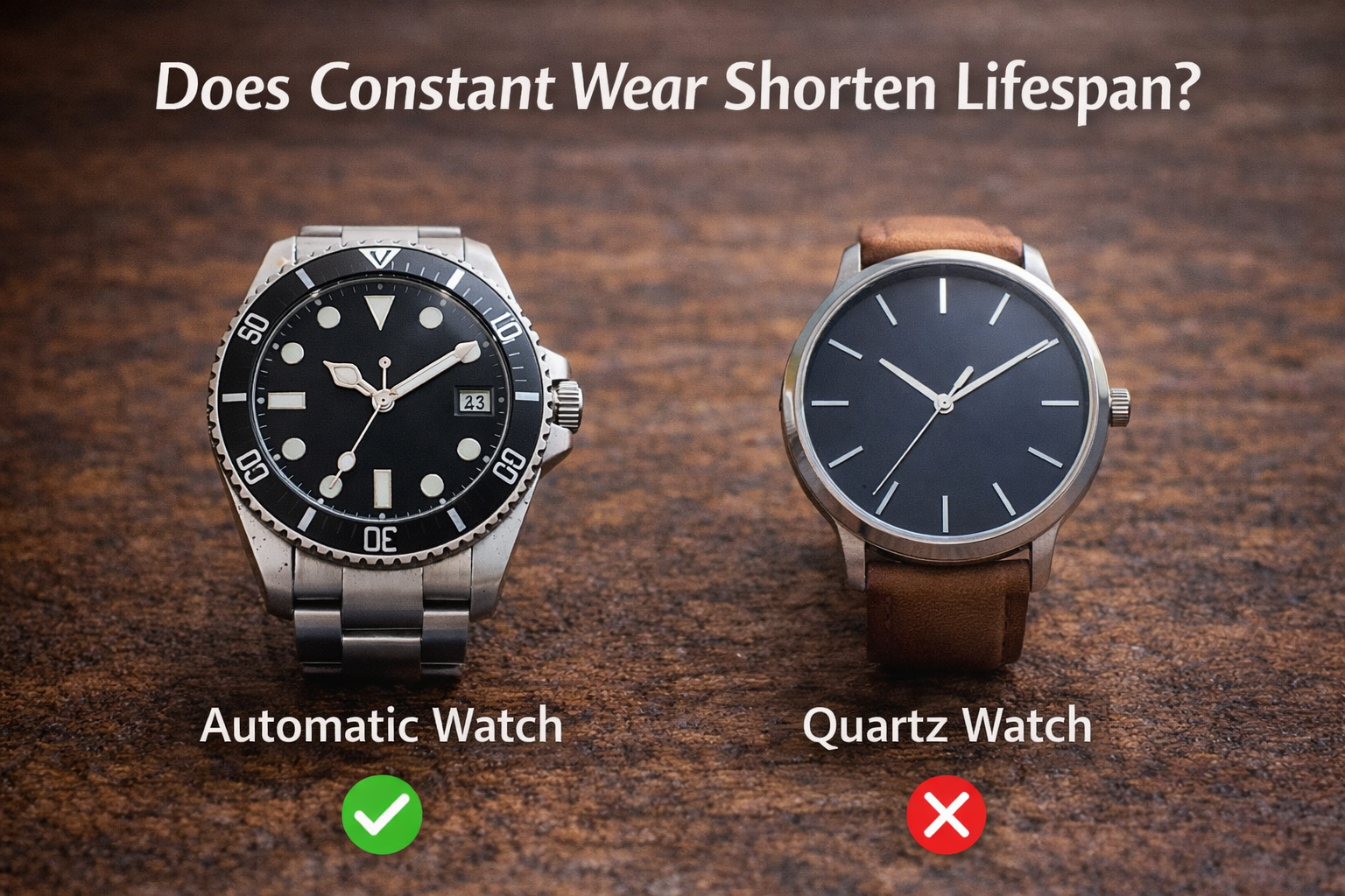 Automatic vs quartz watch comparison &ndash; does constant daily wear shorten lifespan