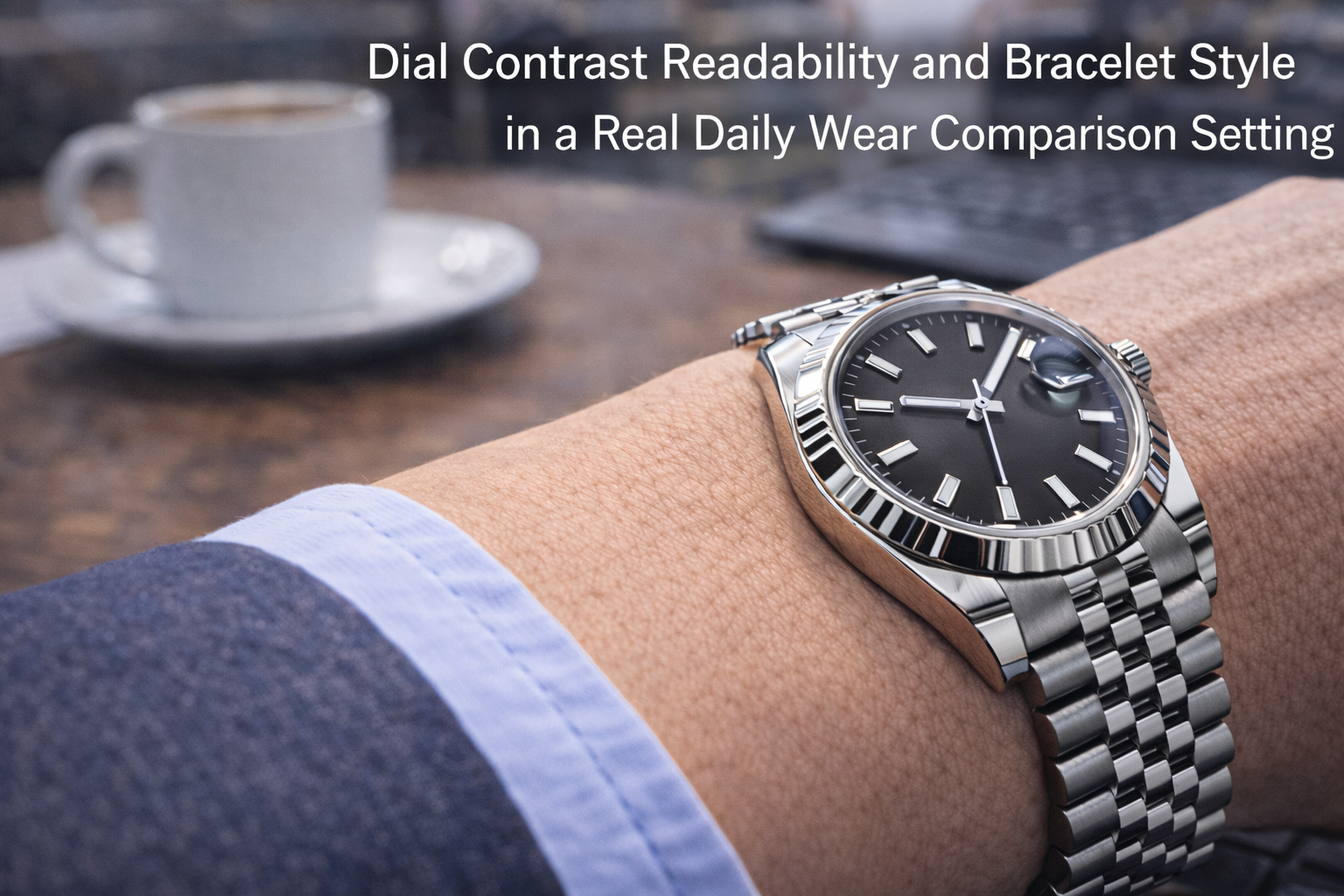 Luxury-style watch on wrist showing how size and wrist presence affect first impression in daily life