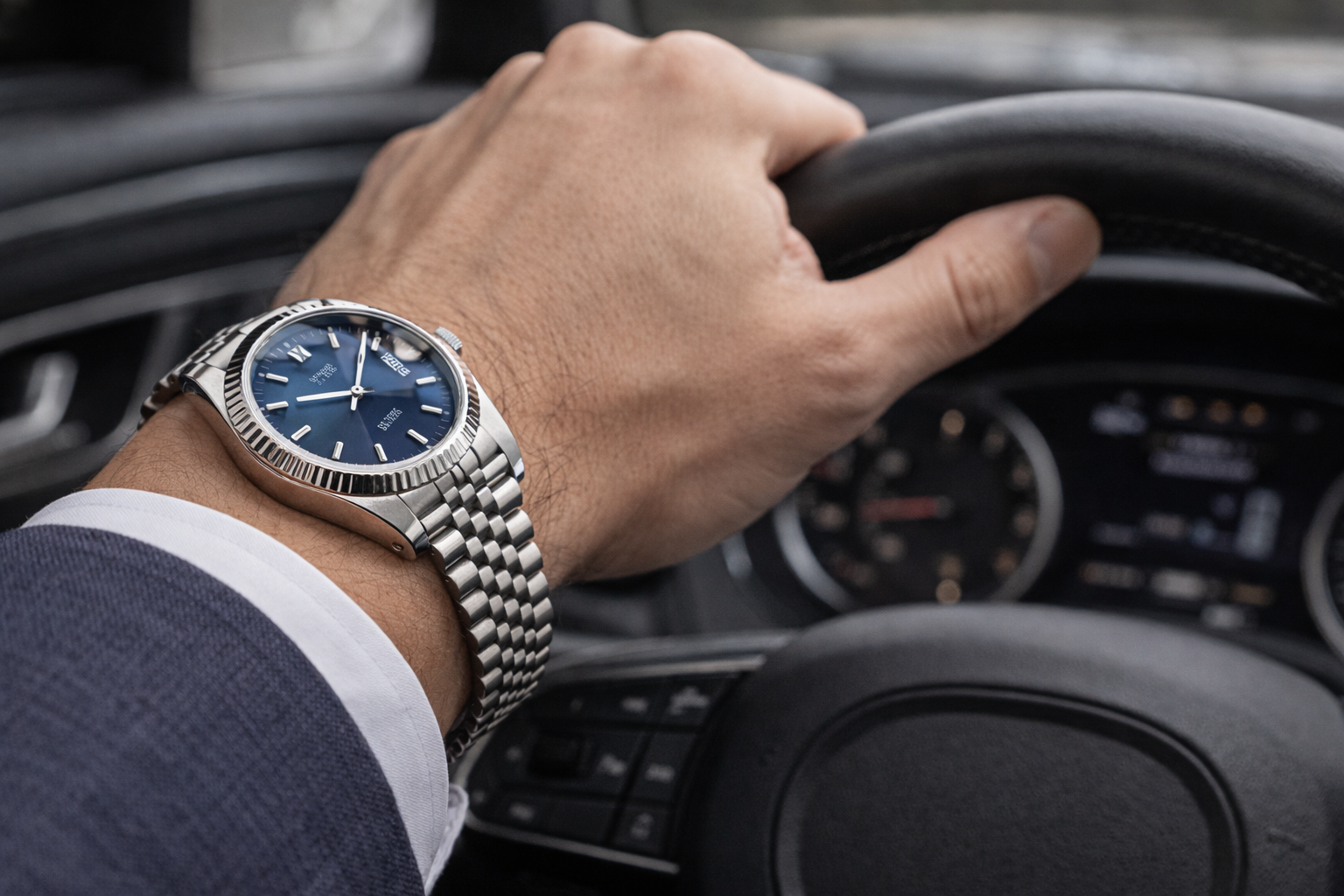 Datejust-style watch showing case balance and wrist fit during everyday use