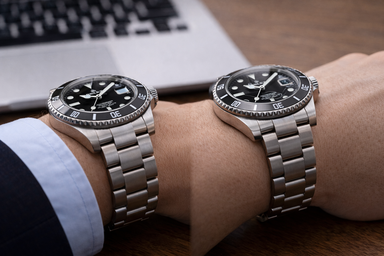 Watch case feel comparison on wrist showing refined daily wear fit