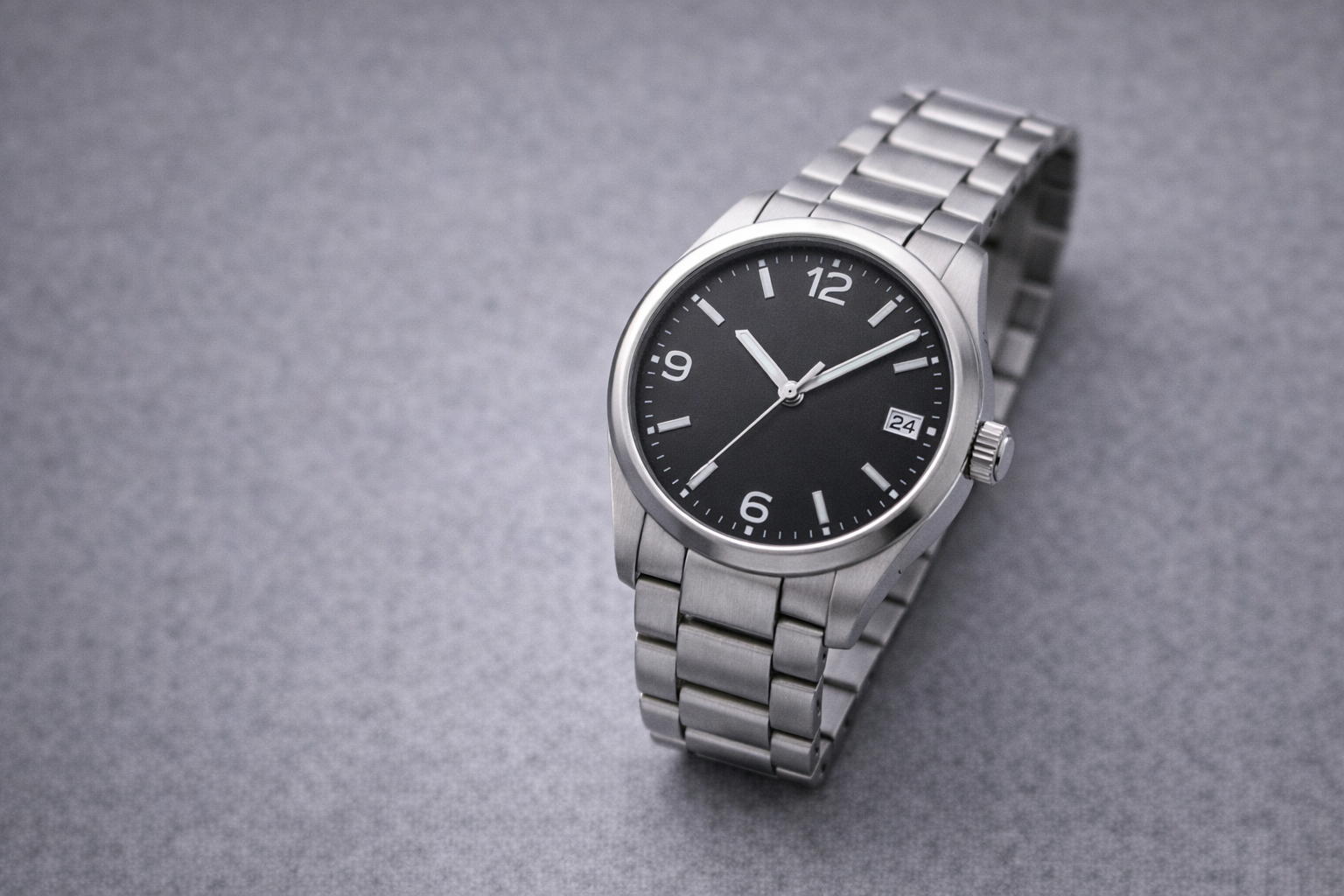 Simple everyday watch displayed alone to show a clear and practical design for daily wear