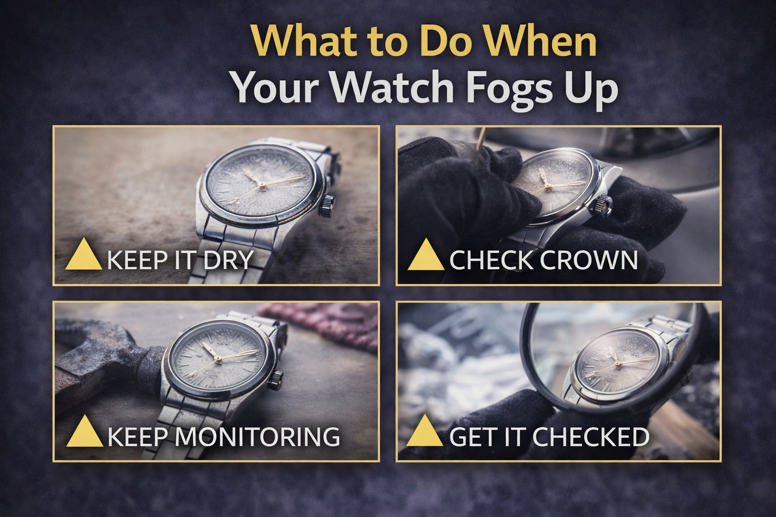 What to do when your watch fogs up including keeping it dry and checking the crown